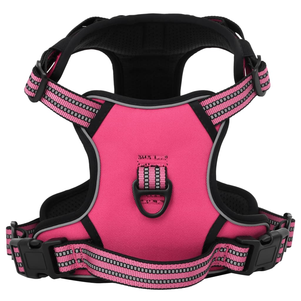 Coleira para cães VidaXL com faixas refletoras ajustáveis, rosa