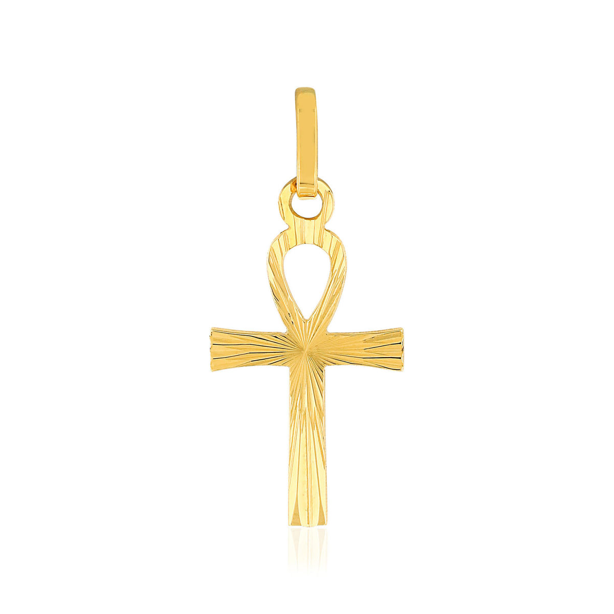 Pendentif croix égyptienne or jaune 750