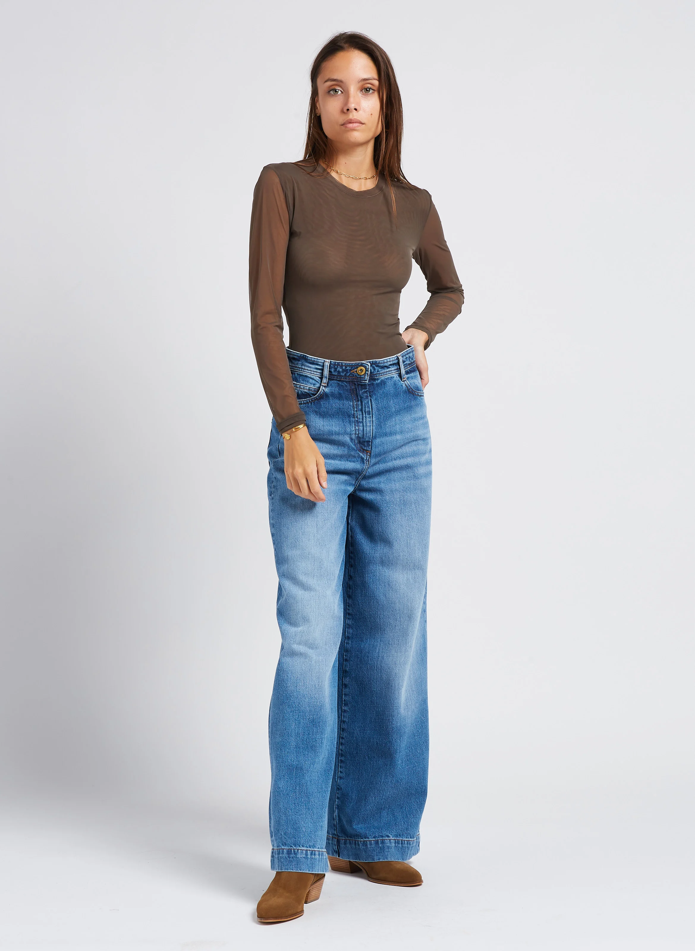 BELLA - Body col rond| Marron