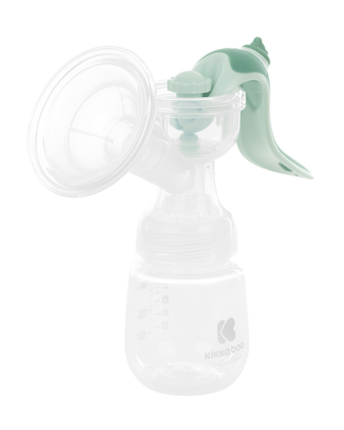 Kikkaboo Milchpumpe manuell Elsie, 180 ml Flasche, Silikonsauger Gruppe 0+ grün