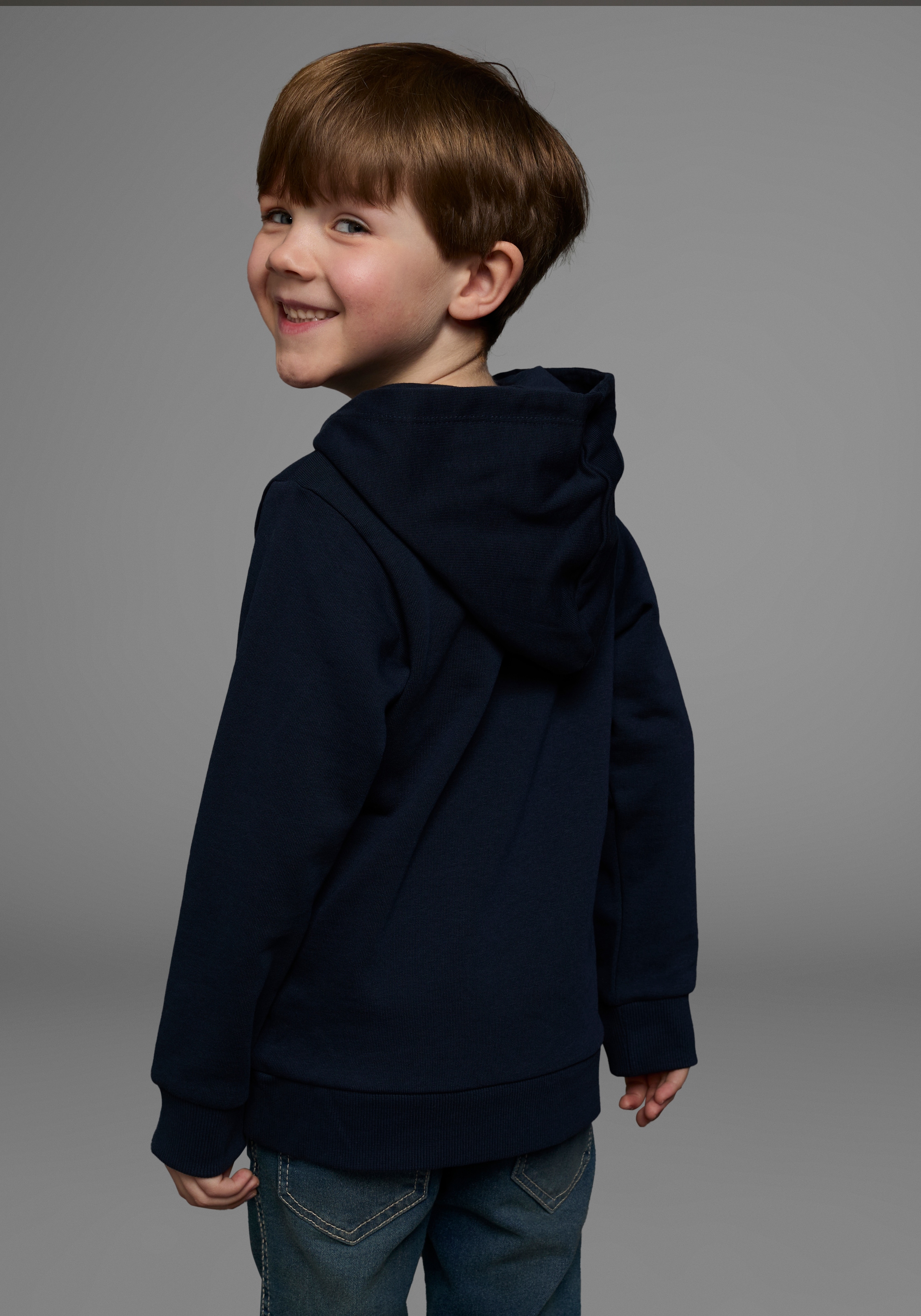 KIDSWORLD Kapuzensweatshirt »Rakete - Wendepaillette«, lange Ärmel,  Basic-Passform,  aus Baumwolle,  mit Rippbündchen