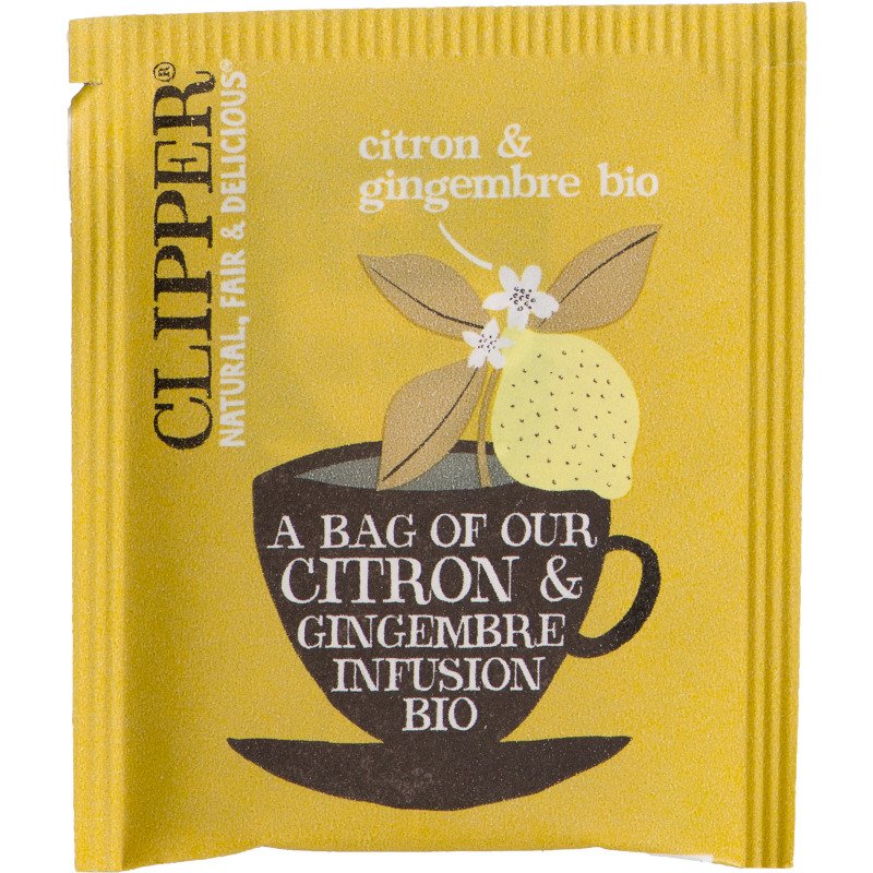Infusion citron gingembre bio Clipper - Boîte de 20 sachets