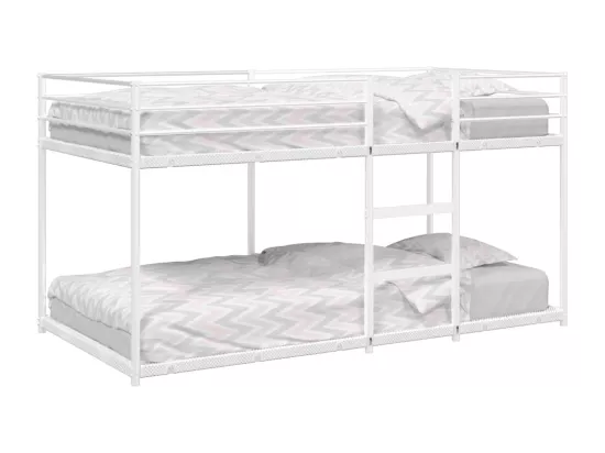 Lit superposé sans matelas blanc 75x190 cm acier