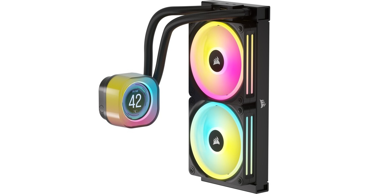 CorsairiCUE LINK H100i LCD Liquid CPU Cooler waterkoeling  (Zwart)