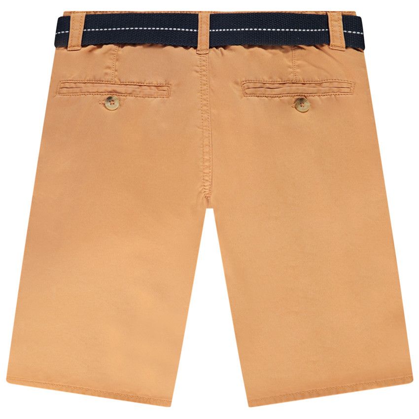 Bermuda uni en twill avec ceinture pour garçon - Multicolore