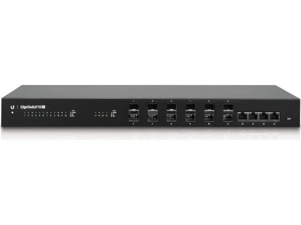 Ubiquiti EdgeSwitch ES-16-XG - Switch - L3 - Administreret - 12 x 10 Gigabit SFP    4 x 10 Gigabit Ethernet - monterbar på stativ - AC 120/230 V / DC 16 - 25 V