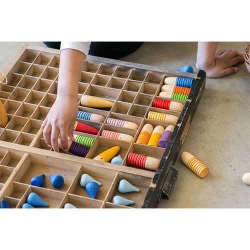 Grapat houten brots poppetjes (18st)