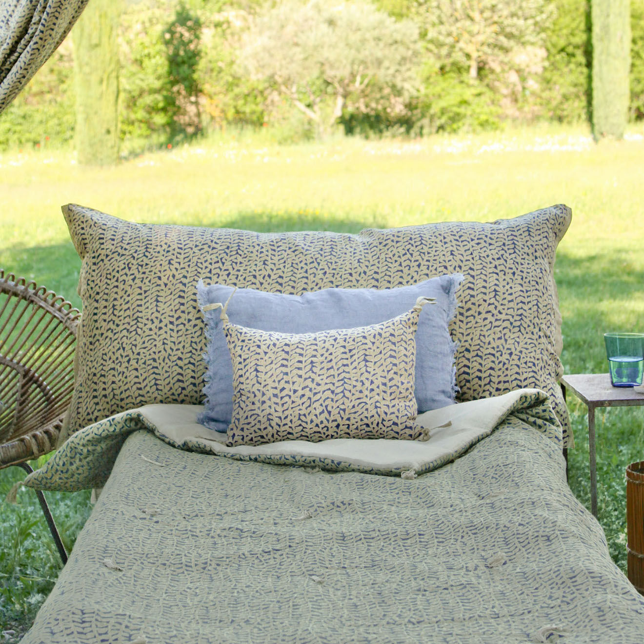 En Fil d'Indienne Housse de coussin Lierre lin indi - 25x35 cm