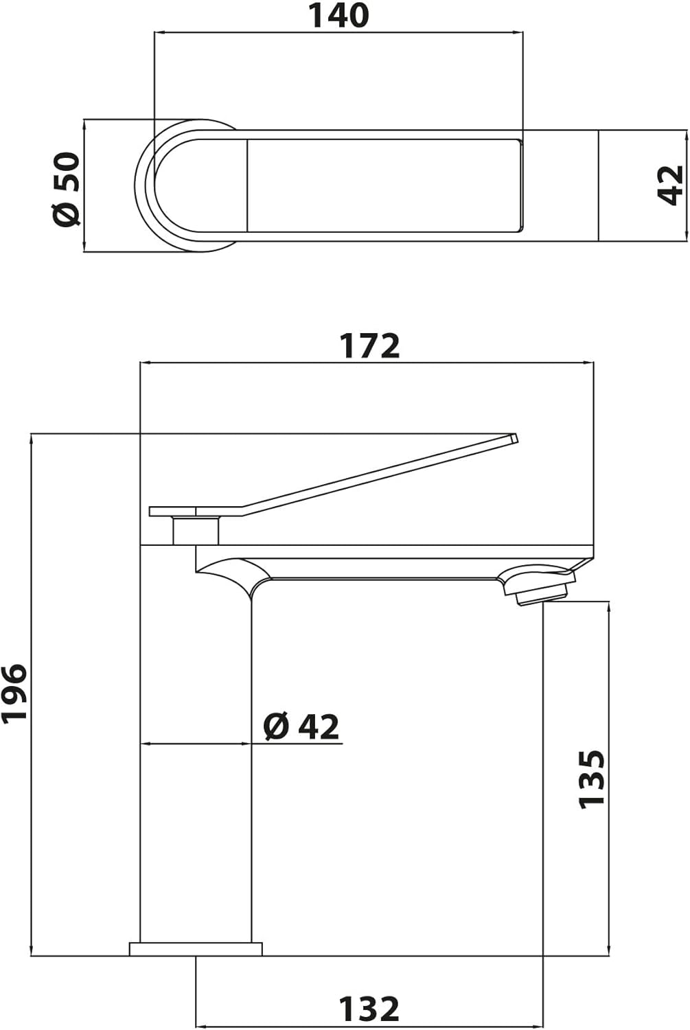 SCHÖNER WOHNEN-Kollektion Waschtischarmatur VIOLA M, Industrial, Wasserhahn geeignet für wandhängende Waschbecken in Ihrem Bad