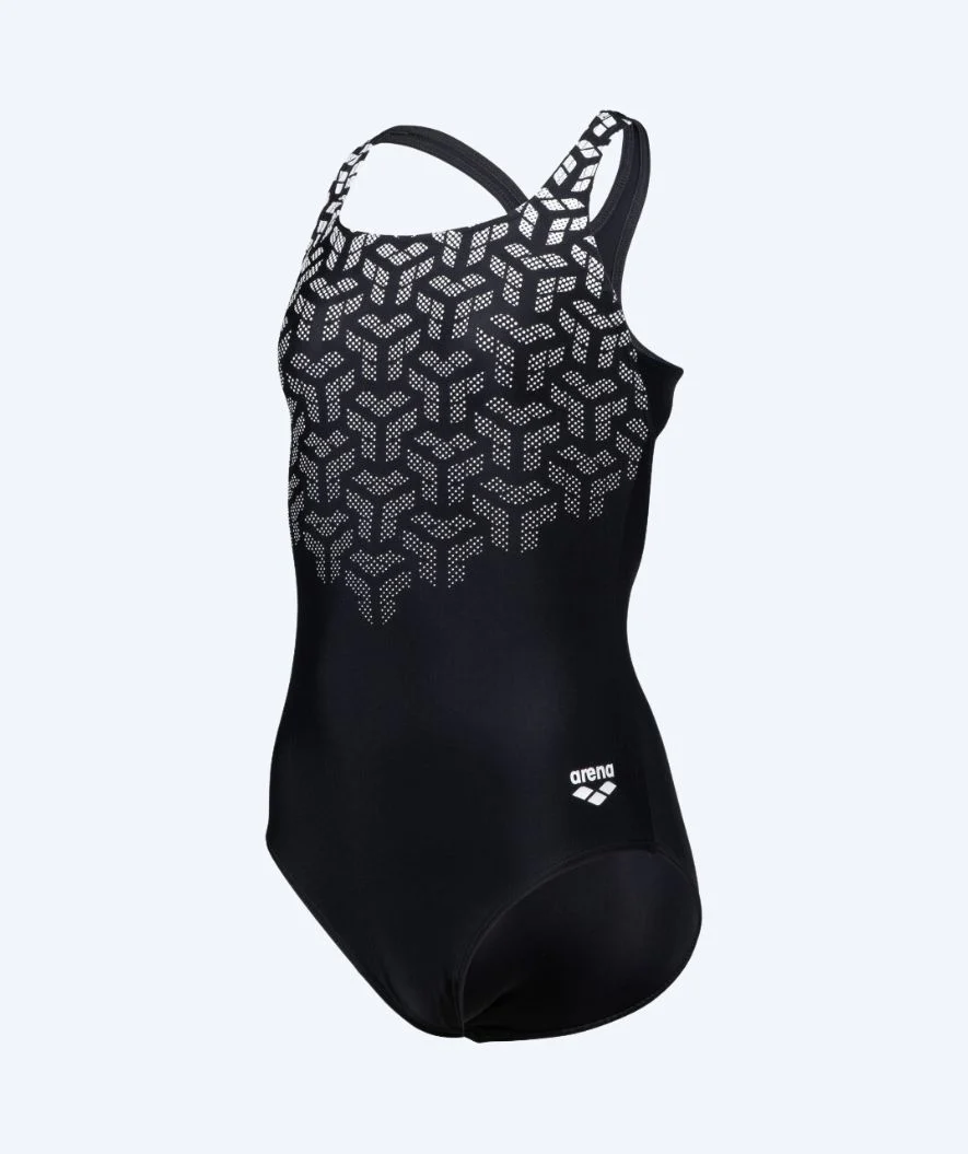 Arena badedragt til piger - Kikko Pro V-Back - Sort