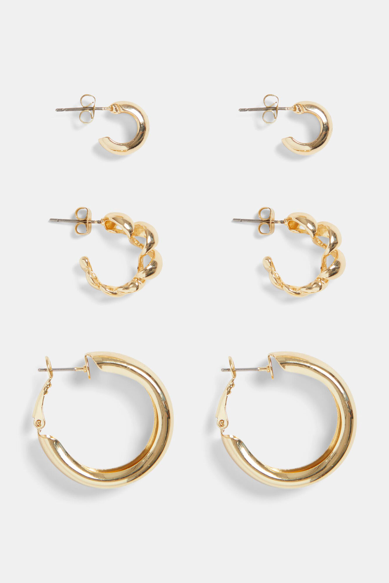 Conjunto de brincos de argola - Amarelo