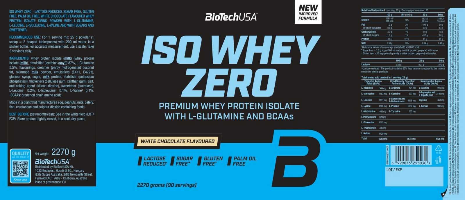 Biotech USA Iso Whey Zero 500g
