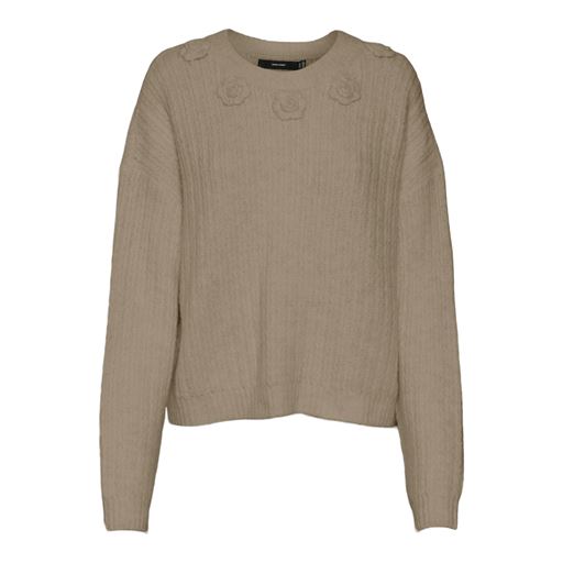 Vero Moda Aletta Striktrøje, Silver Mink, XL
