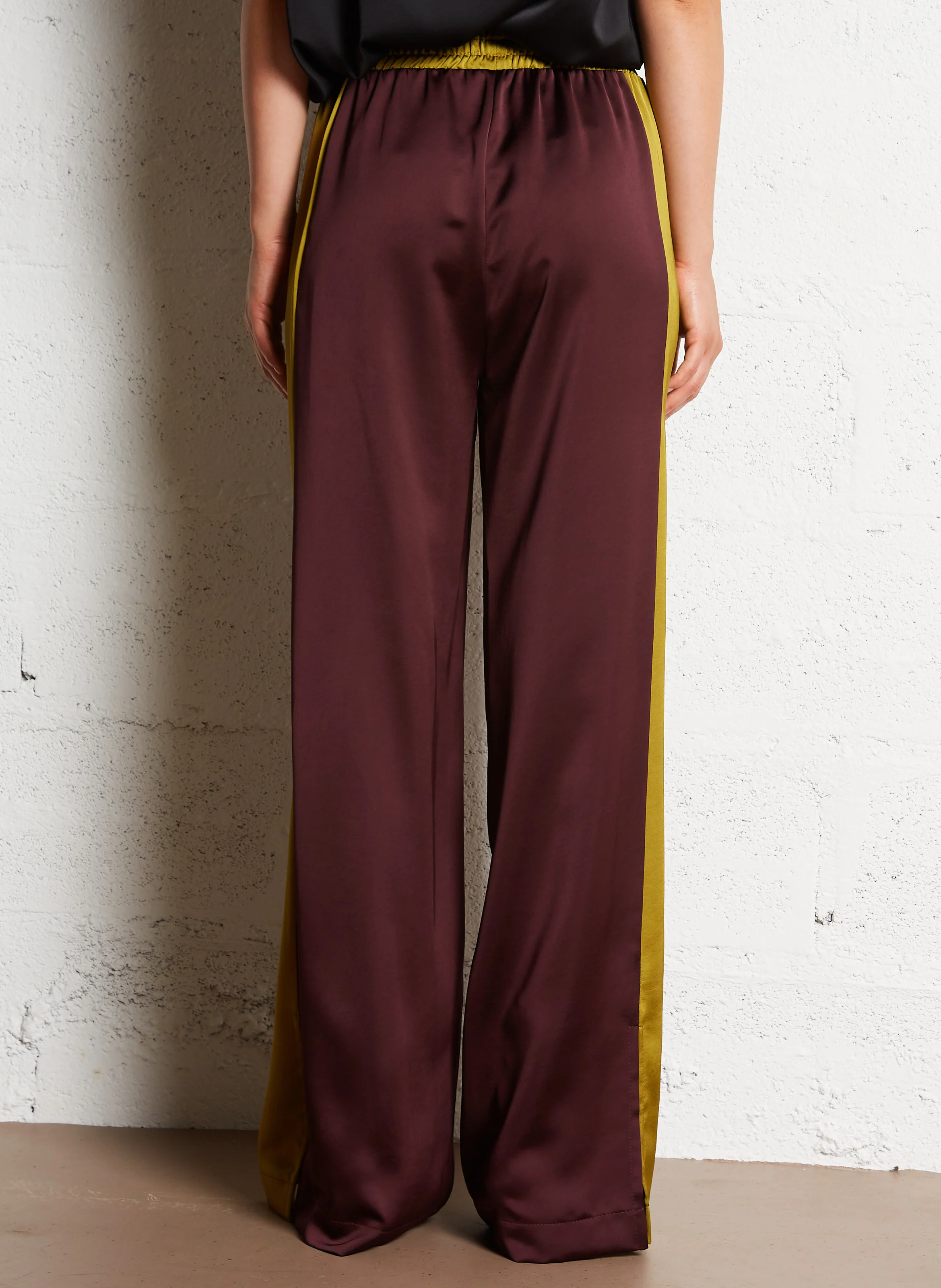 Pantalon large satiné | Rouge