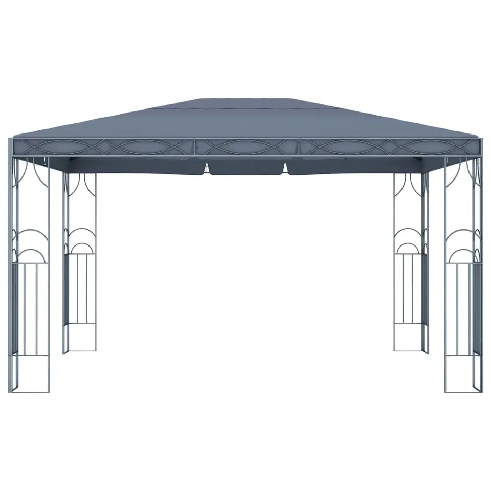 vidaXL - Prieel Met Lichtslinger - Antraciet - Stof - 400 x 300 cm