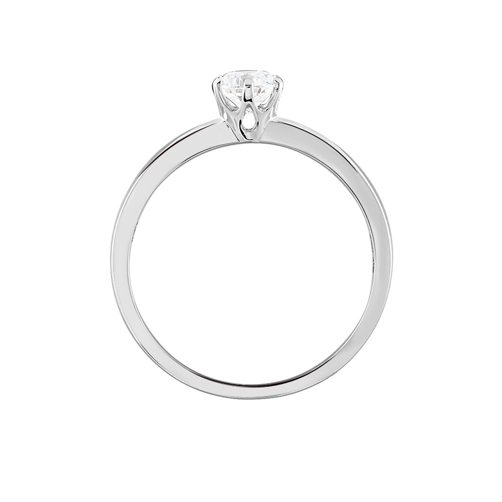 Bague Solitaire Natalia Or Blanc Diamant Synthetique