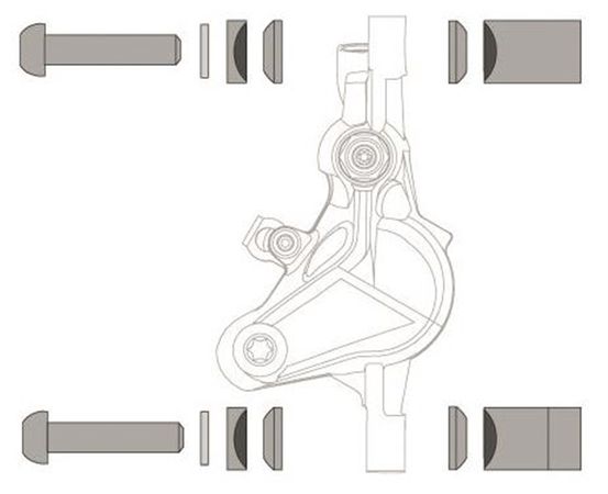 DISC-SPACERSET,  20mm, Bremse PM; GabelRahmen PM  schwarz silber