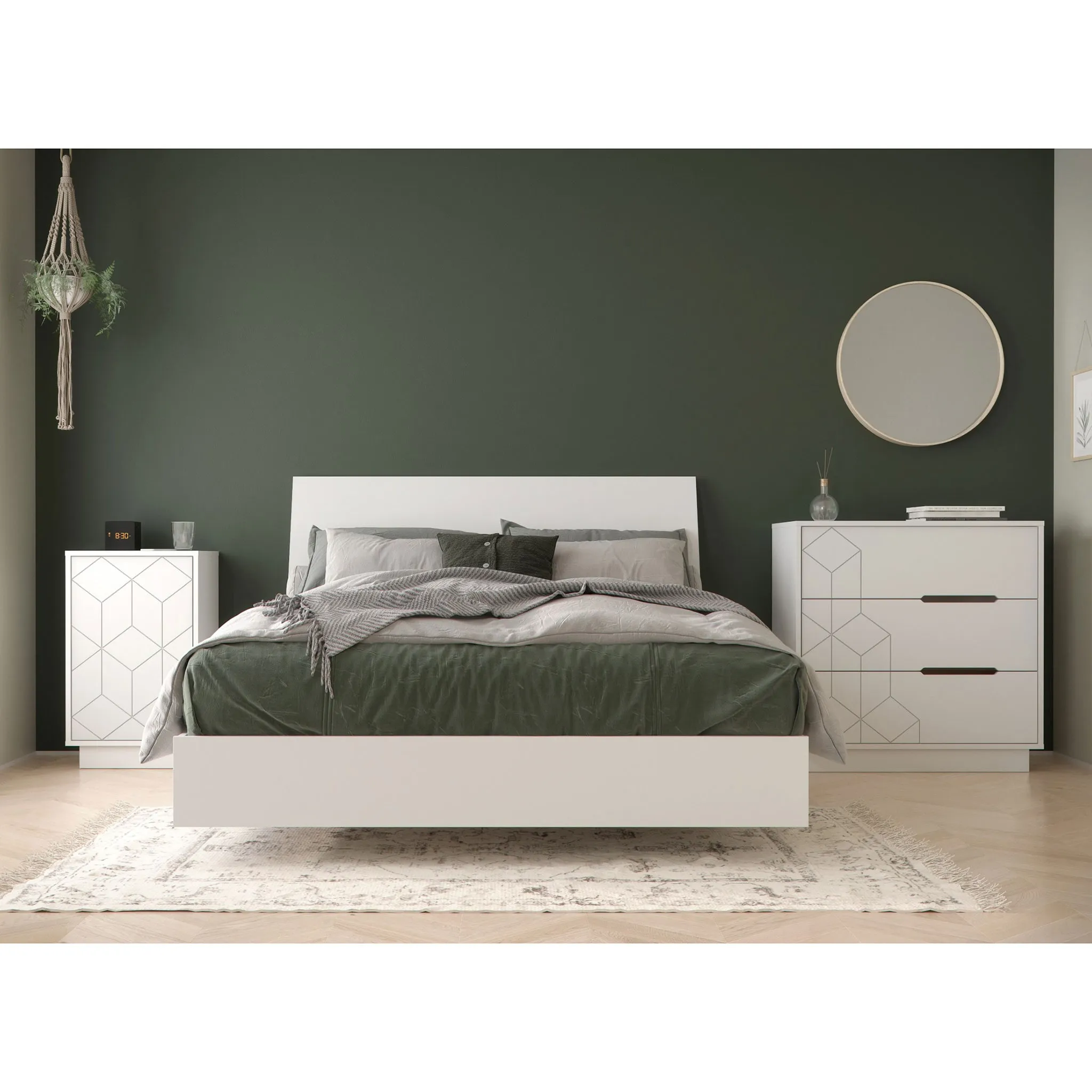 Nexera Bureau 3 Tiroirs - Blanc