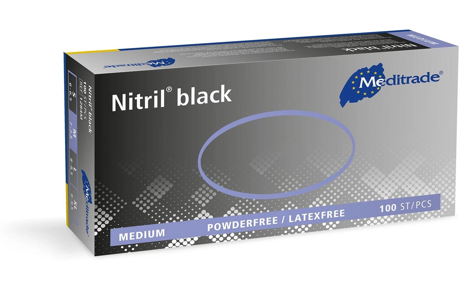 Nitril black Grösse M, 100 StückNitriluntersuchungs- und Schutzhandschuh gemäss DIN EN 455