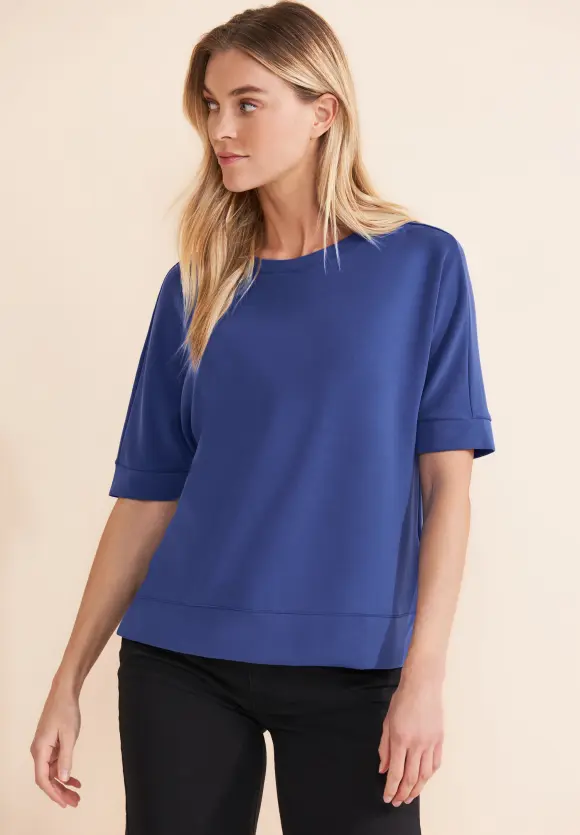 Seiden Look T-Shirt - intense royal blue