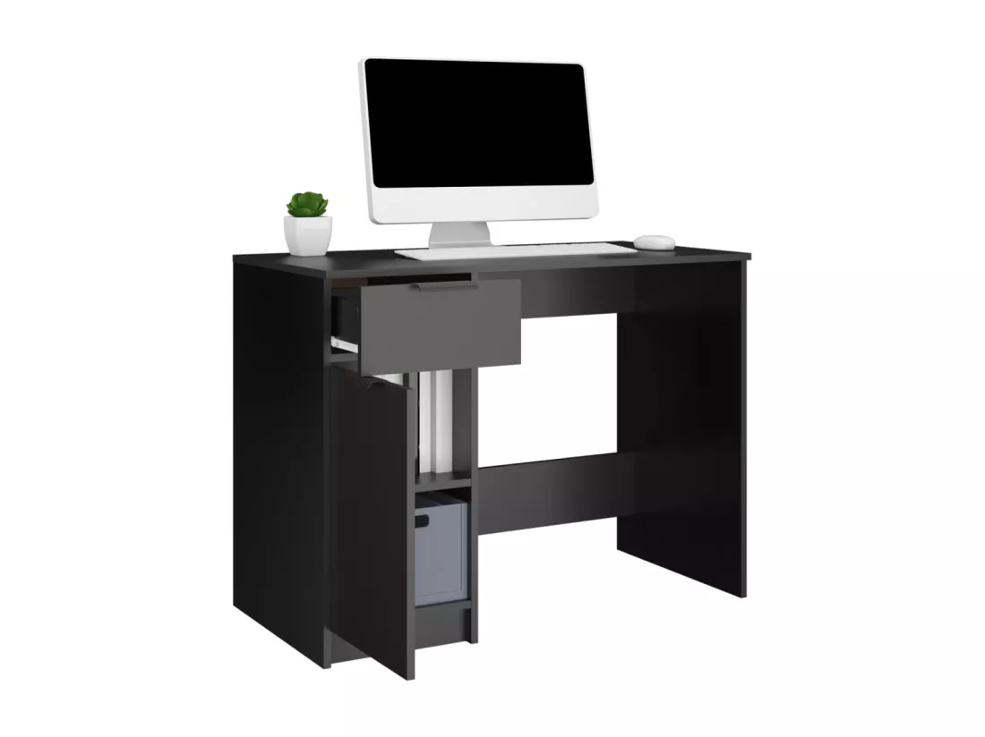 Bureau noir 100x50x75 cm bois d'ingénierie