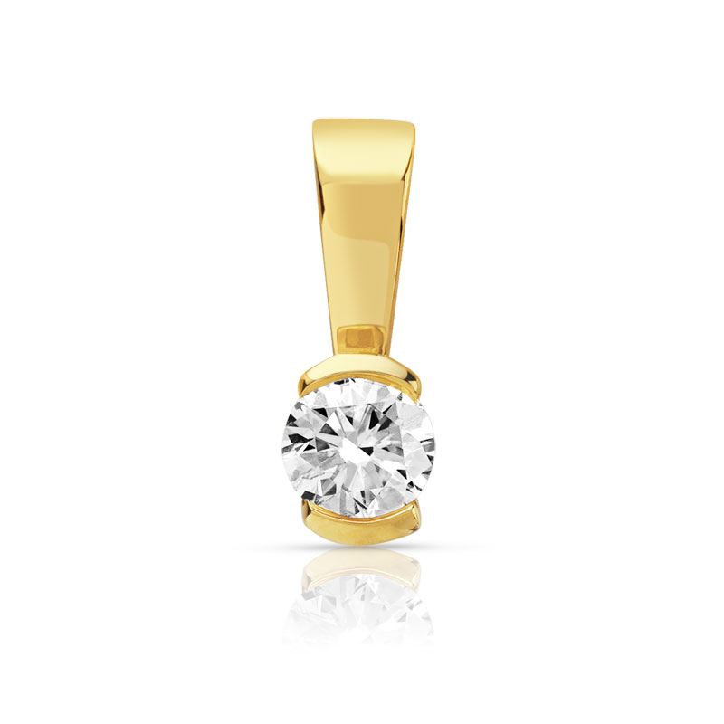 Pendentif or 750 jaune diamant