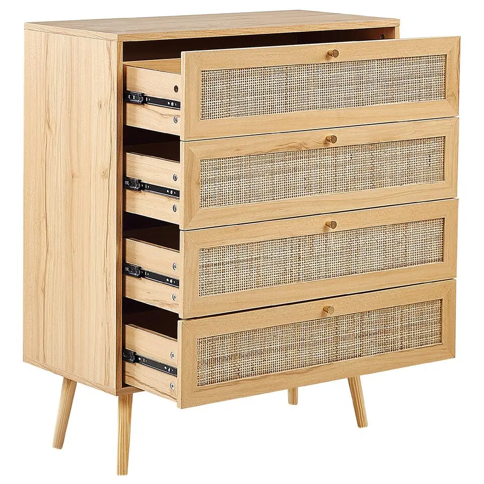 PEROTE - Commode - Lichte houtkleur - Rotan