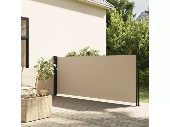 Auvent latéral rétractable beige 100x500 cm