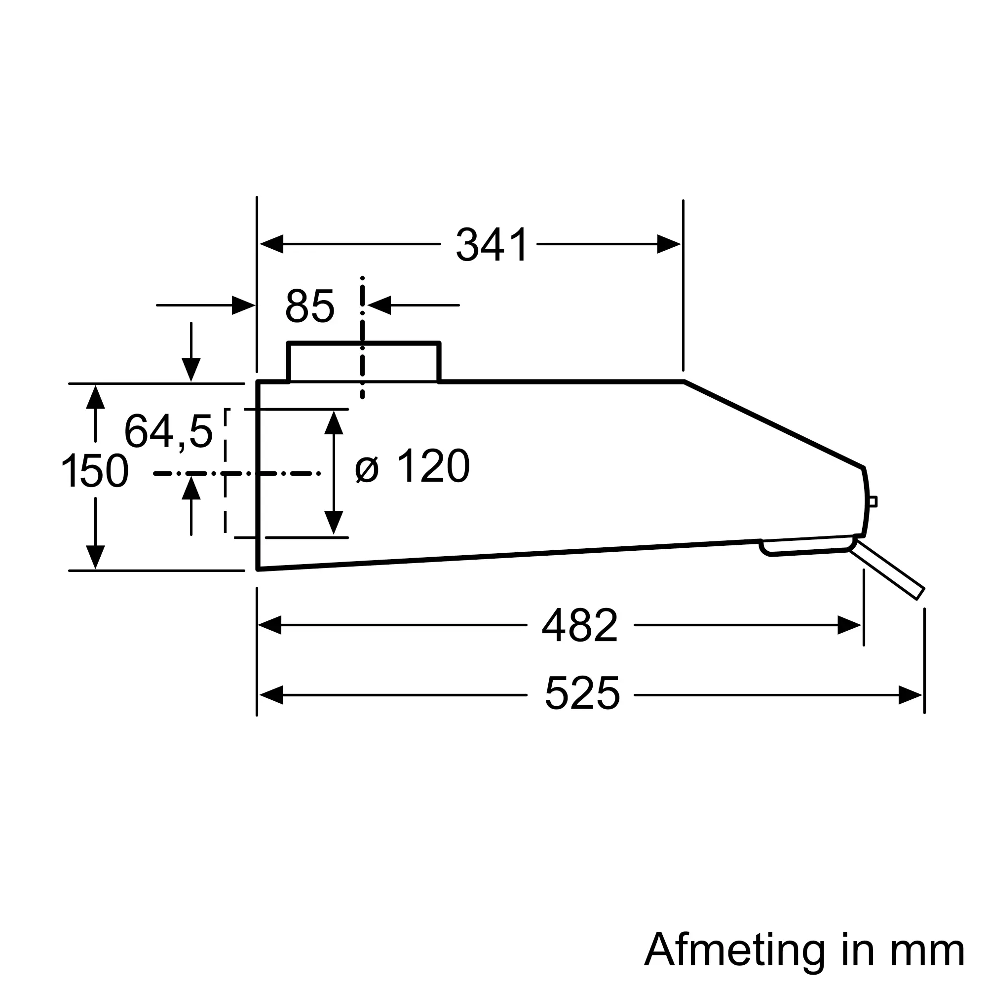 Serie 2 Onderbouw afzuigkap 60 cm Roestvrij staal