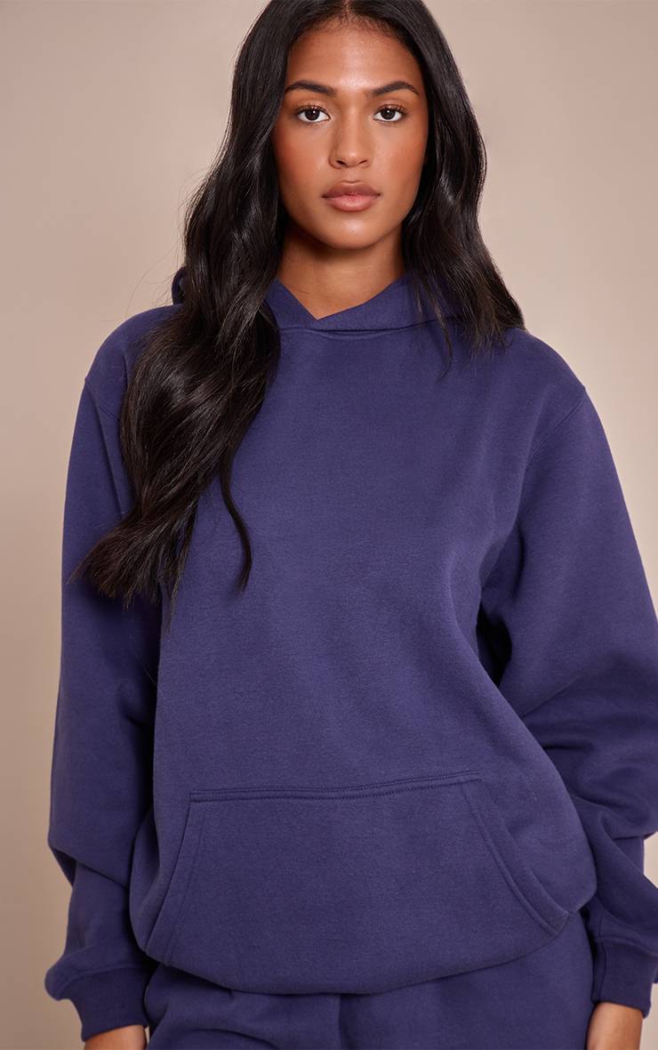 Bleu Marine Sweat À Casynthétiqueche Oversize Grande Taille À Enfiler