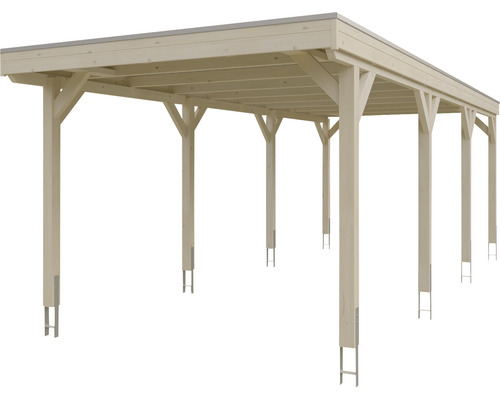 SKAN enkele carport, hout, Grunewald, 321 x 796 cm, natuurlijke afwerking