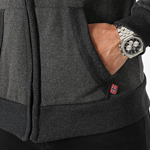 Sweat Zippé Capuche Gris Anthracite