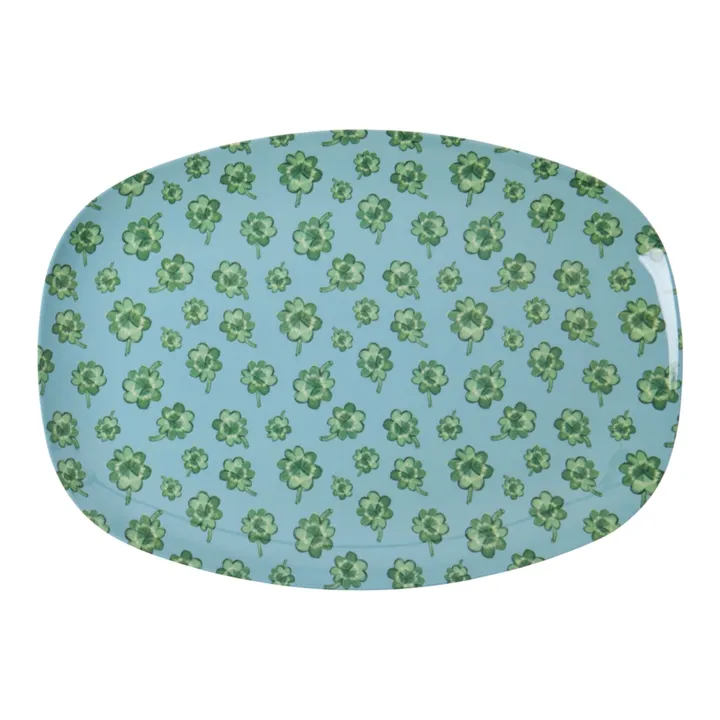 Rice Assiette rectangulaire Good Luck | Bleu
