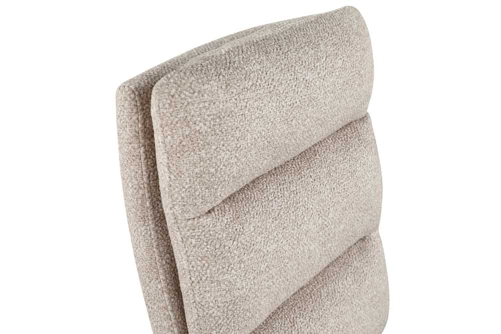 Design Freischwinger Stuhl COMFORT beige Strukturstoff mit Metallgestell
