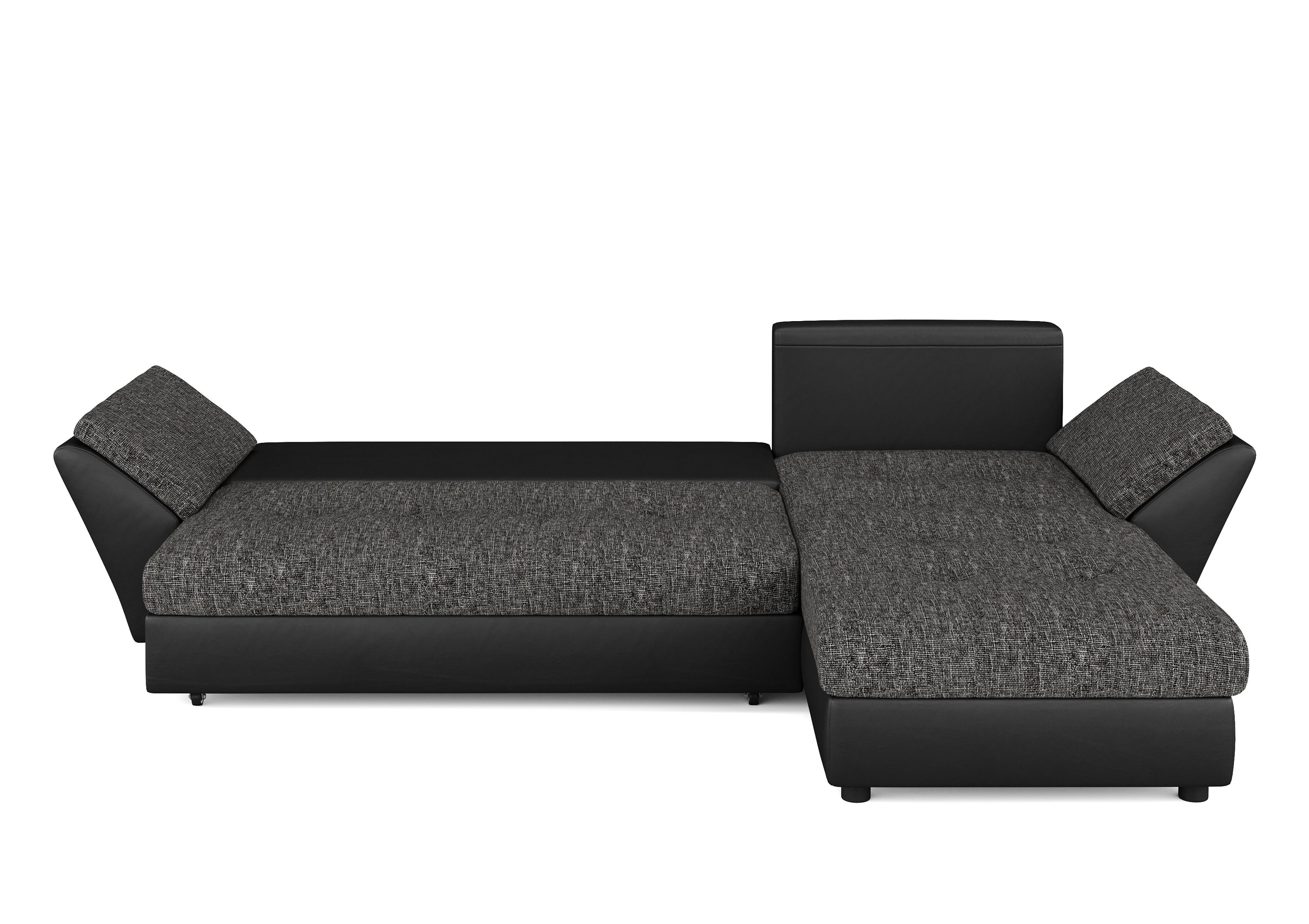 Ecksofa mit Schlaffunktion CAESAR links/rechts schwarz