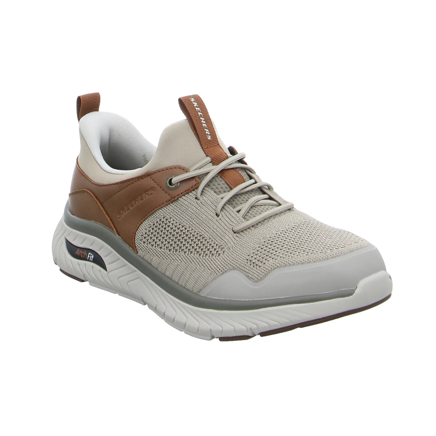 SKECHERS Halbschuhe Sneaker Stoff Taupe Synthetik