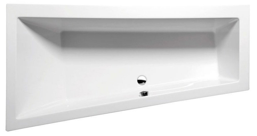 Polysan Andra Slim asymmetrisch bad links 170x90x45cm wit