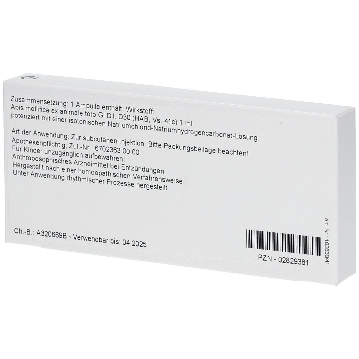 WALA® Apis Ex Animale Gl D 30 Amp.