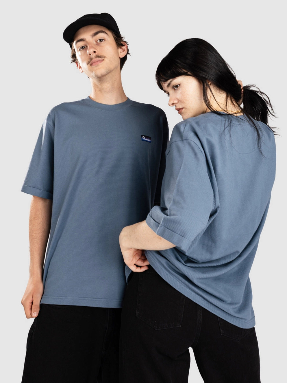 Penfield USA Ripple Textured Jersey T-Shirt blue fusion