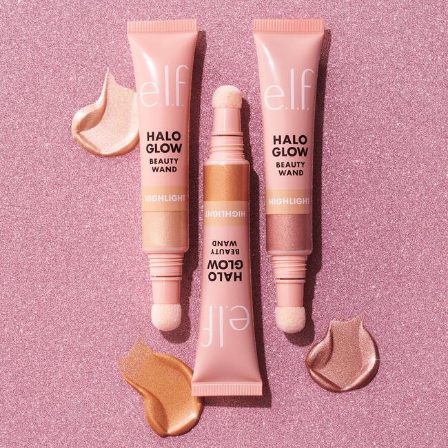 e.l.f. Halo Glow Highlight Beauty Wand Champagne Campaign
