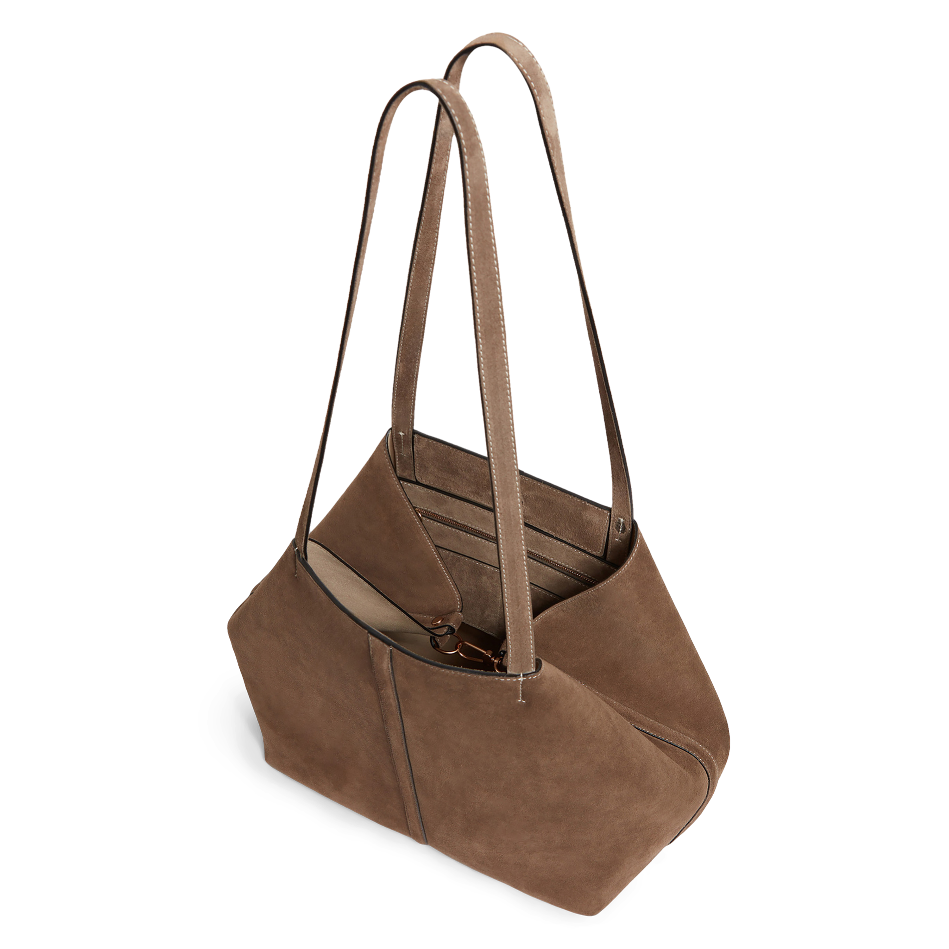 Sac cabas en cuir velours | Beige