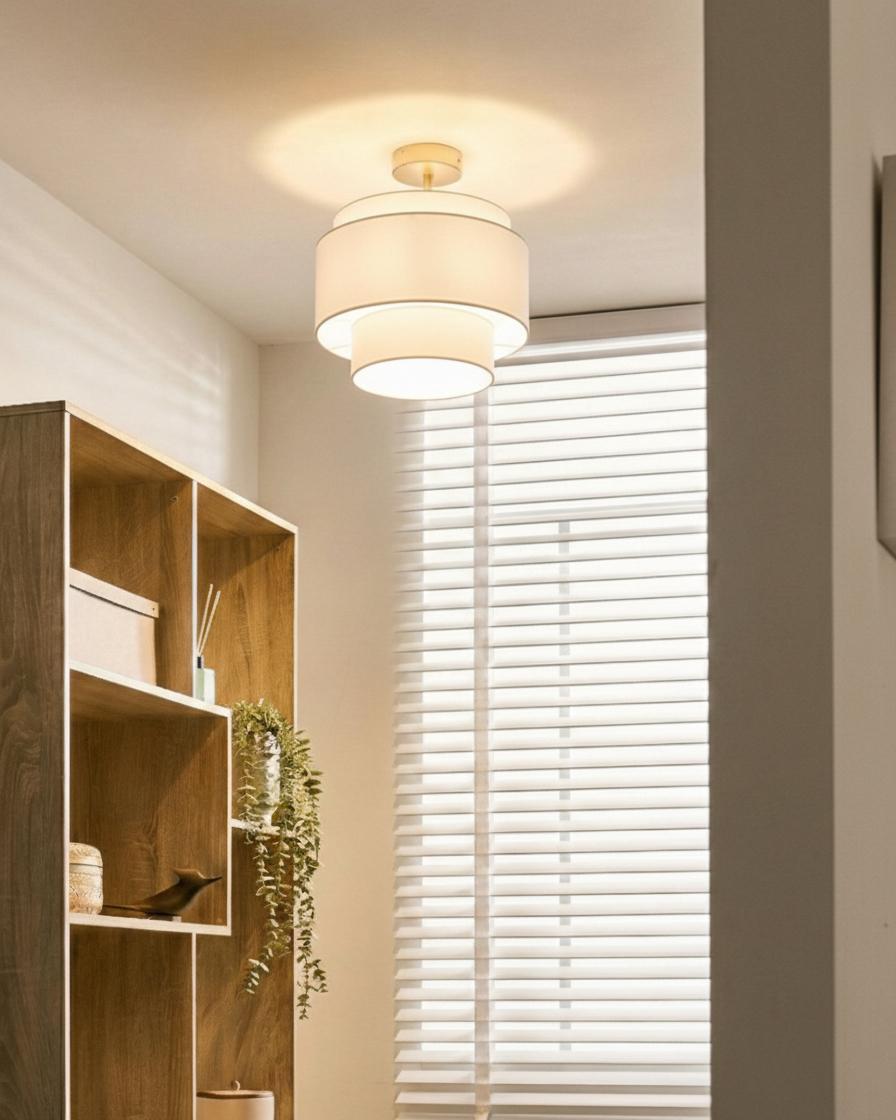 Hanglamp LUKAGO Linnen Gebroken wit