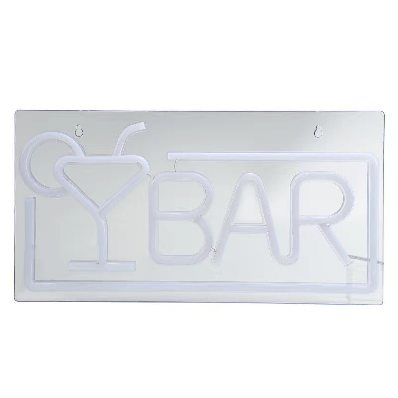 (42x22cm) LED Neon Sign Bar Wand Deko Licht Schild Home / Party Accessoire (USB) - Pink / Blau