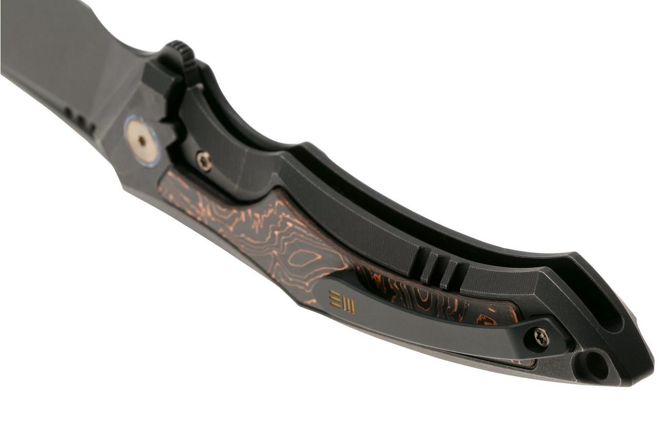 WE Knife Orpheus WE23009-3 CPM 20CV, Black Titanium, Copper Foil Carbon Fiber, zakmes