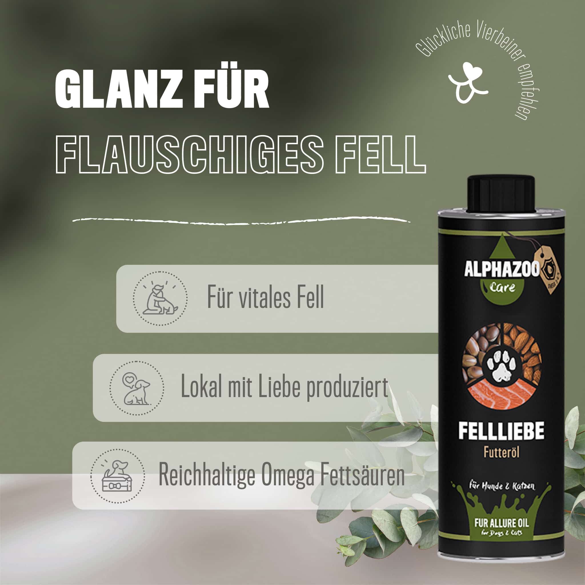 ALPHAZOO Fellliebe Futteröl für Hunde und Katzen