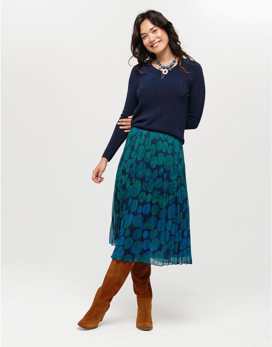 Pull irisé bleu marine