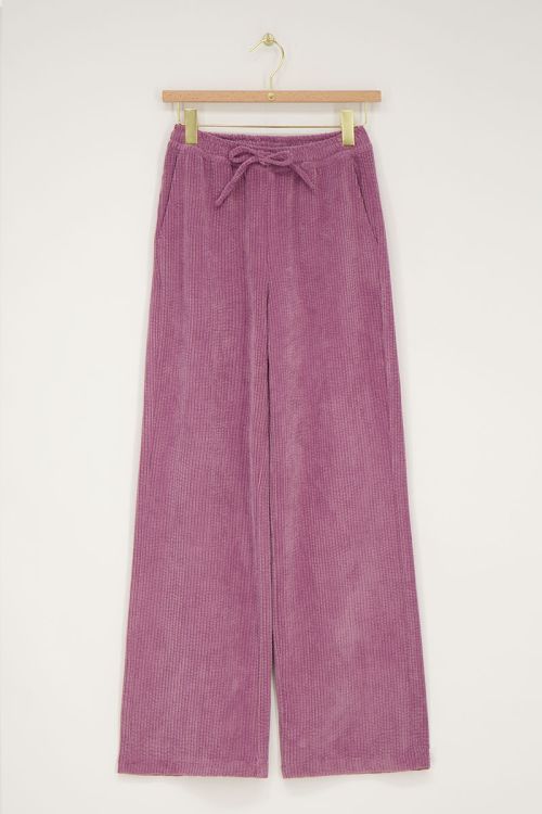 Roze wide leg broek van corduroy