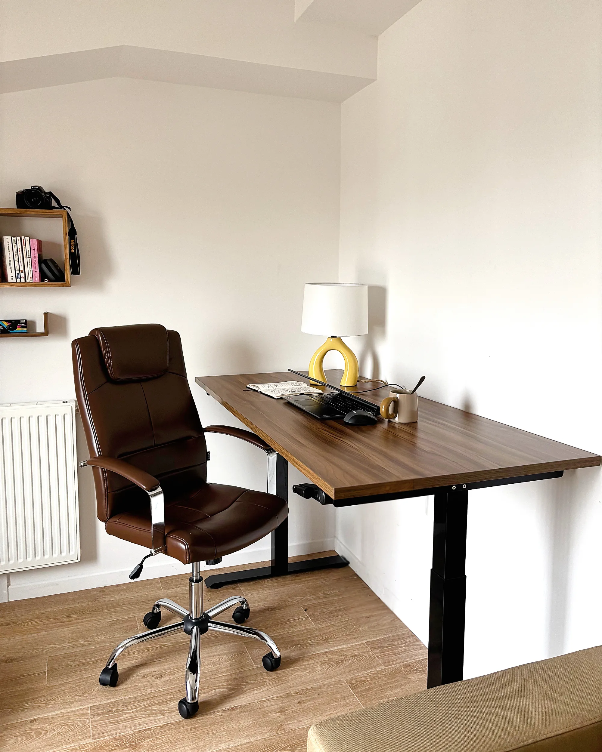 Handmatig verstelbaar sta-bureau DESTINES Bruin/zwart 160 cm 72 cm