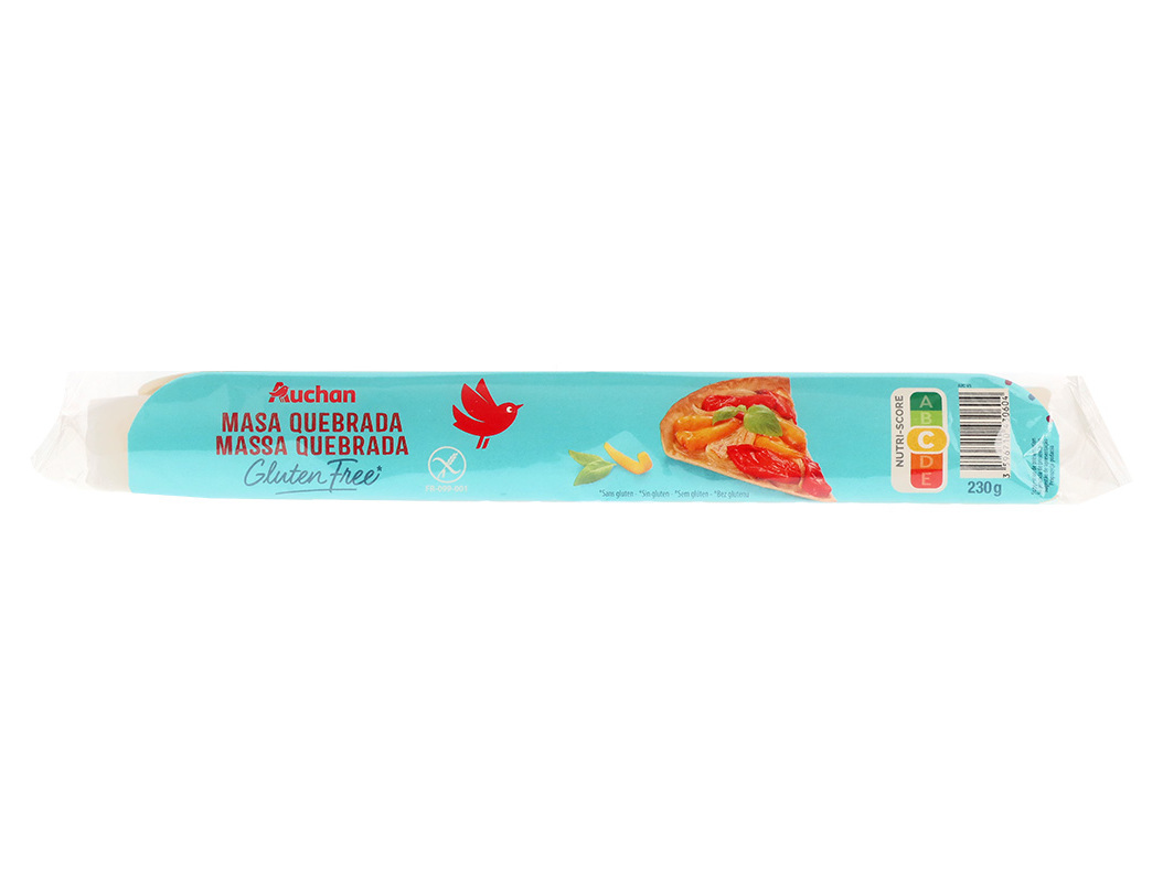 MASSA QUEBRADA SEM GLÚTEN AUCHAN 230G