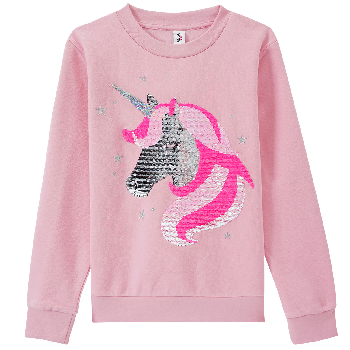 Yigga Mädchen Sweatshirt mit Wendepailletten rosa